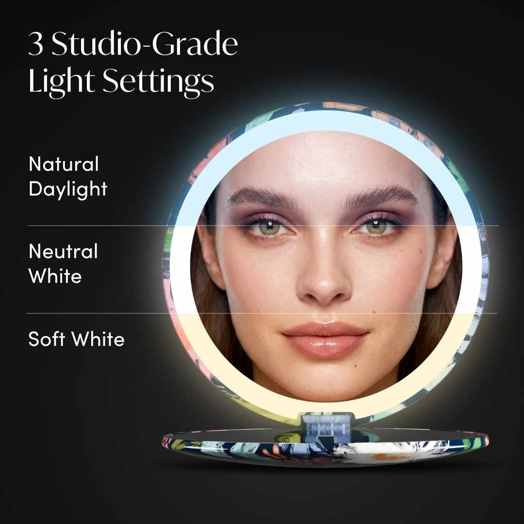 Mini Taylor LED Compact Mirror | Happy Flowers - Image 7