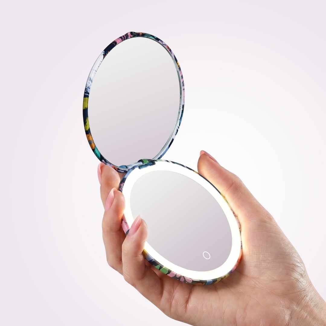 Mini Taylor LED Compact Mirror | Happy Flowers - Image 4