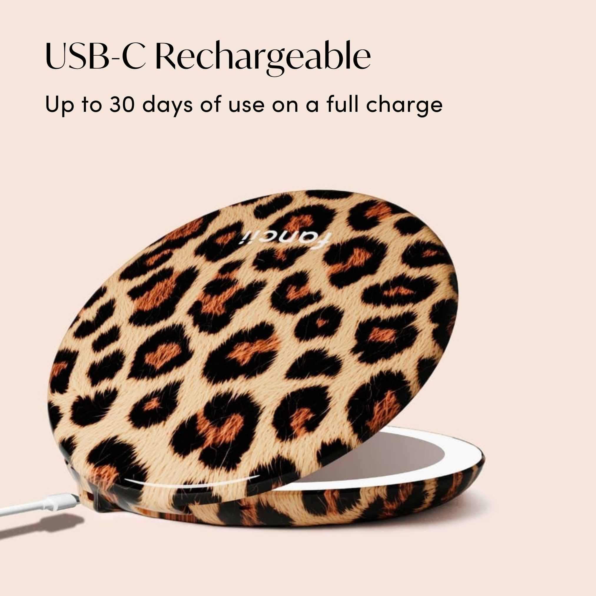 Taylor LED Compact Mirror | Cheetah Chic - Image 5